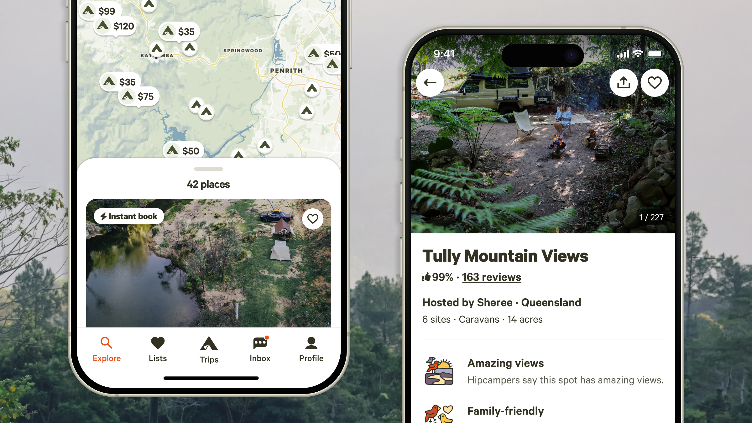 Hipcamp listing page