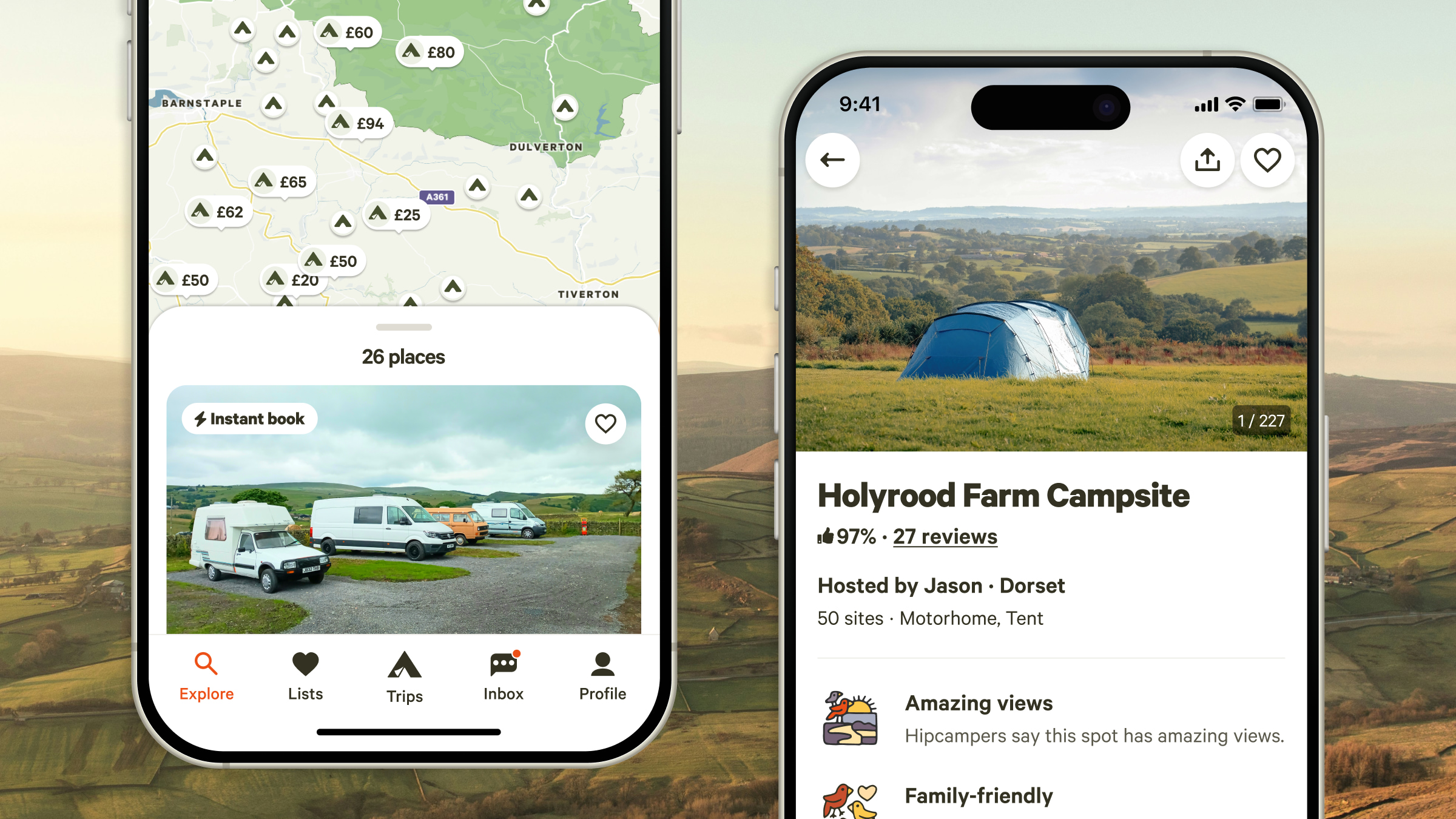 Hipcamp listing page
