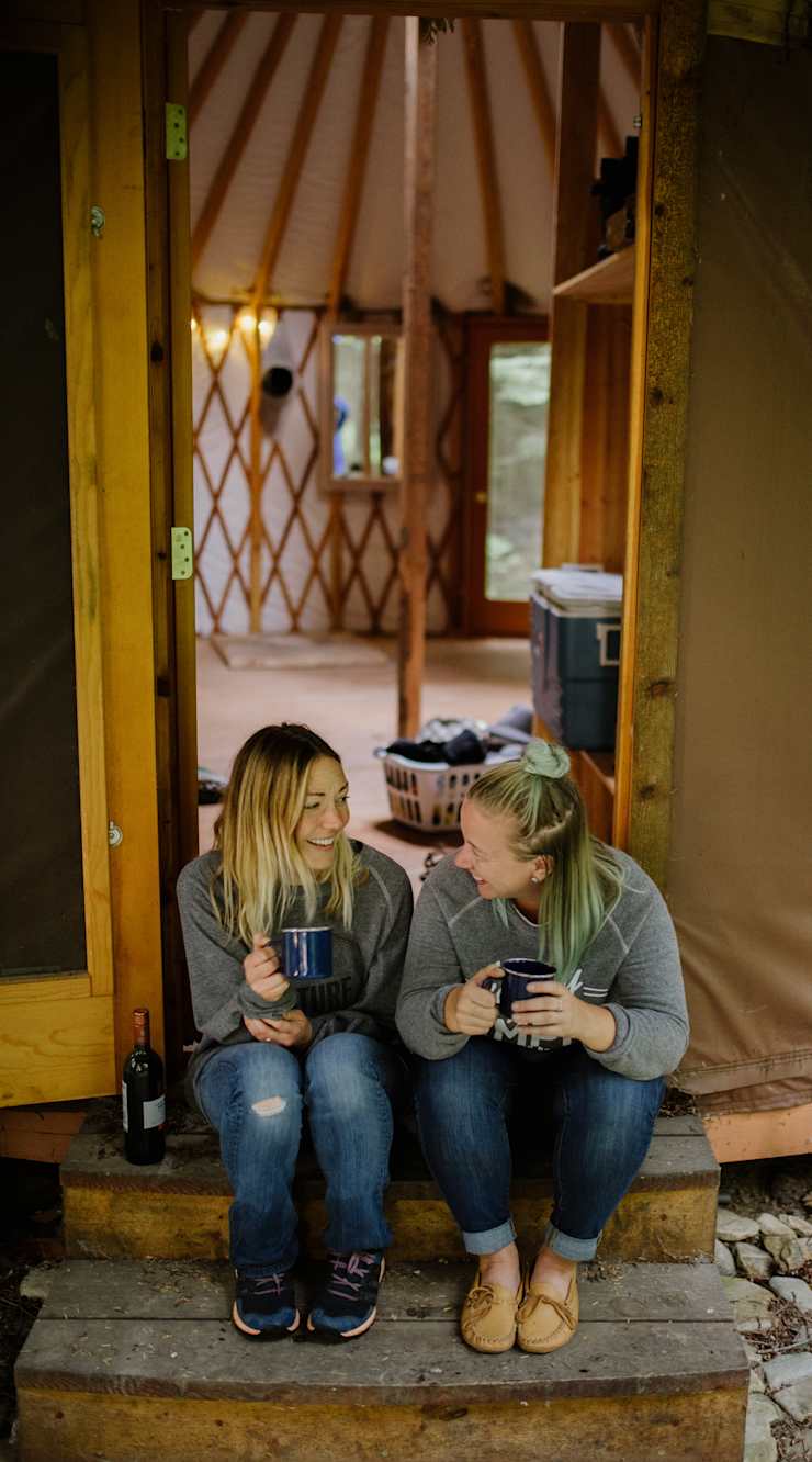 friends-laughing-at-yurt