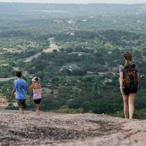 At the top of Enchanted Rock.