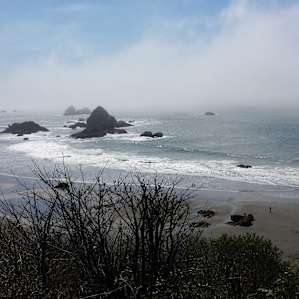 Coastal fog movin' on out.