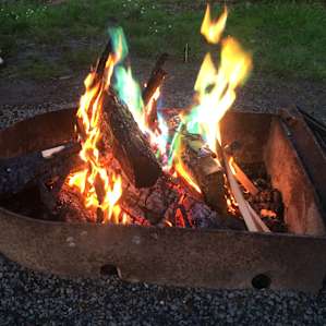 Camp fire at camp site A28