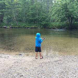 Fishing at the boat landing.
