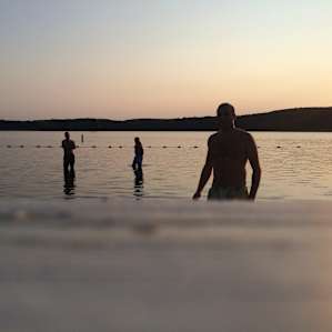 lake off season - snuck in, got yelled at. usually during peak days they have life guards.