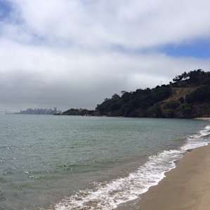 Quarry Beach view of the Bay Bridge