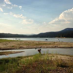 The lake is unfortunately very low.