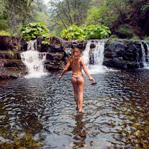Bri getting in the water