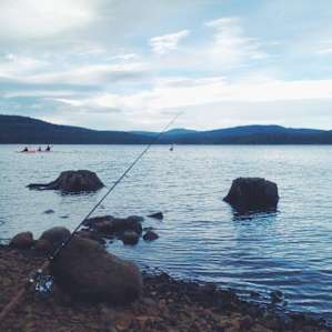 This was the day-use area a half mile down. AWESOME rainbow trout fishing (we caught five)!