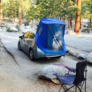 This is the Habitent, a tent that fits a Prius hatchback perfectly. It was my Prius RV at campsite 33.