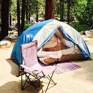 High quality creekside camping at site 33, Whitney Portal Family Camp.