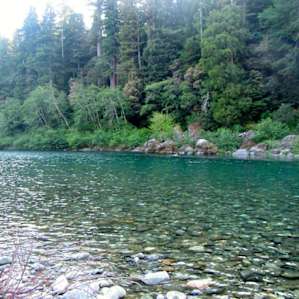 River backing up to the campsites.
