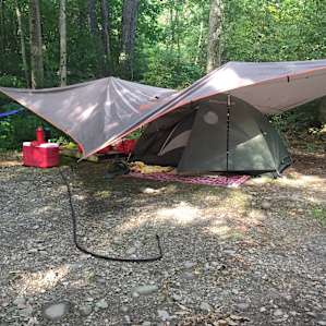 Thankful I had a tarp because I got stuck in a downpour.