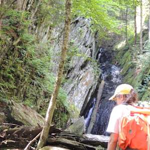 Tannery Falls is a short drive from the campground.