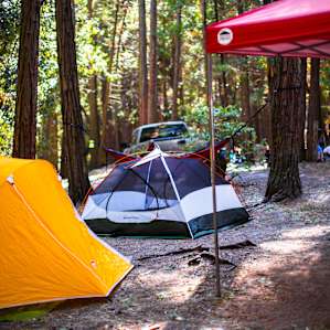 We fit 4 tents and 2 easy ups and a large 3 burner camp stove