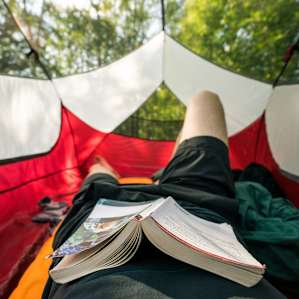 Light reading in the afternoon sun.