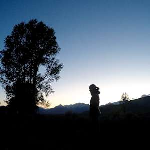 Silhouette from the campground at sunset!