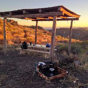 Sunset at Fresno Vista camp site. Photo by Lisa Rawlinson.