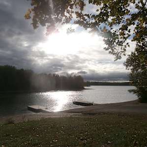 Main launching area and trailhead for the horse trail...which is the best trail as it goes along Lake Marburg