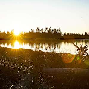 Sunset on Manzanita Lake