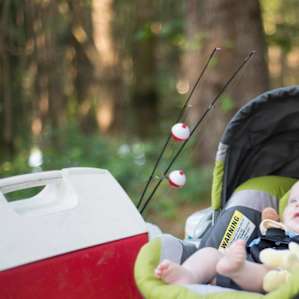 Our 3 month old, Otis, on his first camping trip to Caddo Lake State Park.