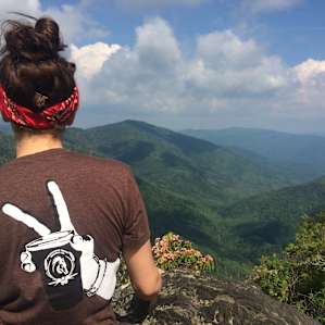 From the top of Chimney Tops, a nearby hike in the park!