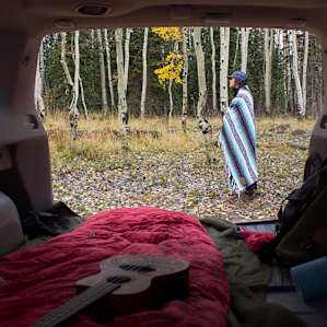 A little car camping never hurt anyone. In the rain nonetheless, with absolutely no one else around!