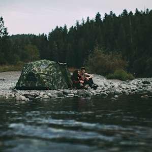 Camping by the river at Jedediah.