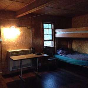 Bunk beds were a bit utilitarian, but more comfortable than the ground!