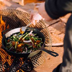 cooking food