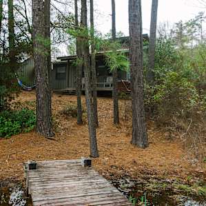 Bridge leading to guest house/main house.