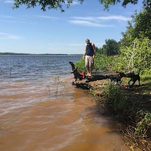 We set up a couple chairs and watched some boats go by