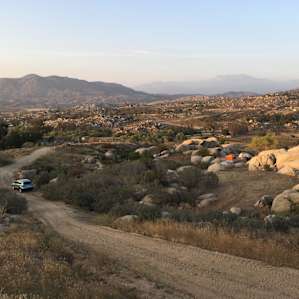 Wider view of our campsite and mountains