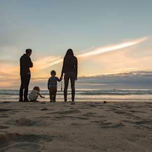 people beach family