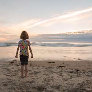 people beach kid