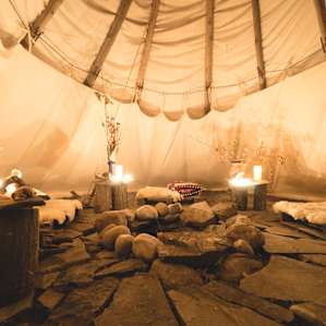 Inside the Tipi! The structure has been extremely well built. The fireplace in the middle is simply amazing to lay down beside :)