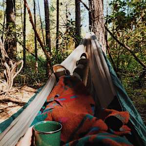 Relaxing at our campsite