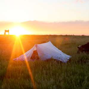There's no campground per se here, just a prairie for as far as you can see. We set up our tent near Four Coyotes Dam -- you'll definitely need to download a road map for inside the grasslands, 'cuz there's no informational kiosk.