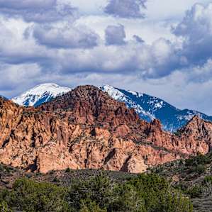 View of the La Sal Mountains from the campsite