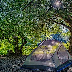 Our tent was well shaded and had some beautiful evening light