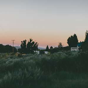 The ranch at sunset.