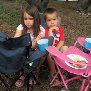 Snack in the back of the campsite