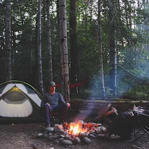 Enjoying the campfire at site 4.