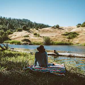 Looking over at Sunrise Camp from the dock and swimming area.