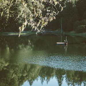Swim or kayak to the floating raft.