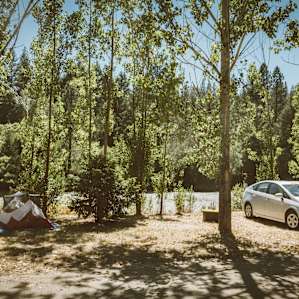 Car camping with easy access to the lanai common area.