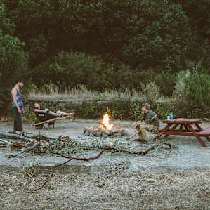 Camp fire at the Lanai