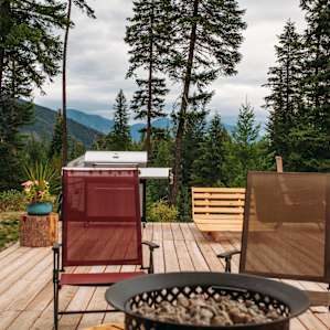 The view of the Cabinet Mountains from the patio.