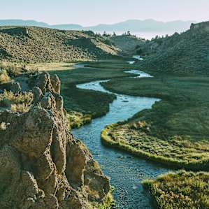 The east side of the property is at the beginning of the hot creek gorge