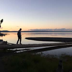 Nearby lake at sunset