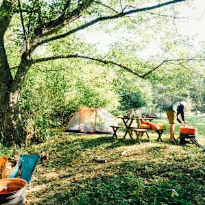 Morning light in camp